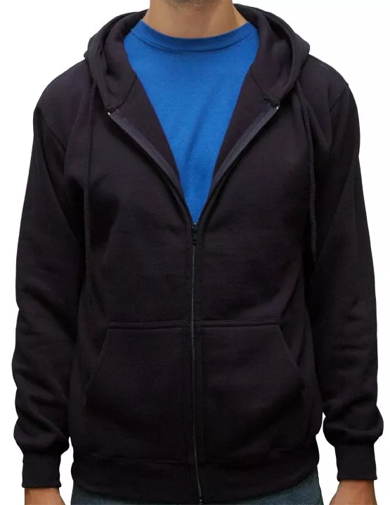 Men's Classic Zipper Hooded Sweatshirt Black